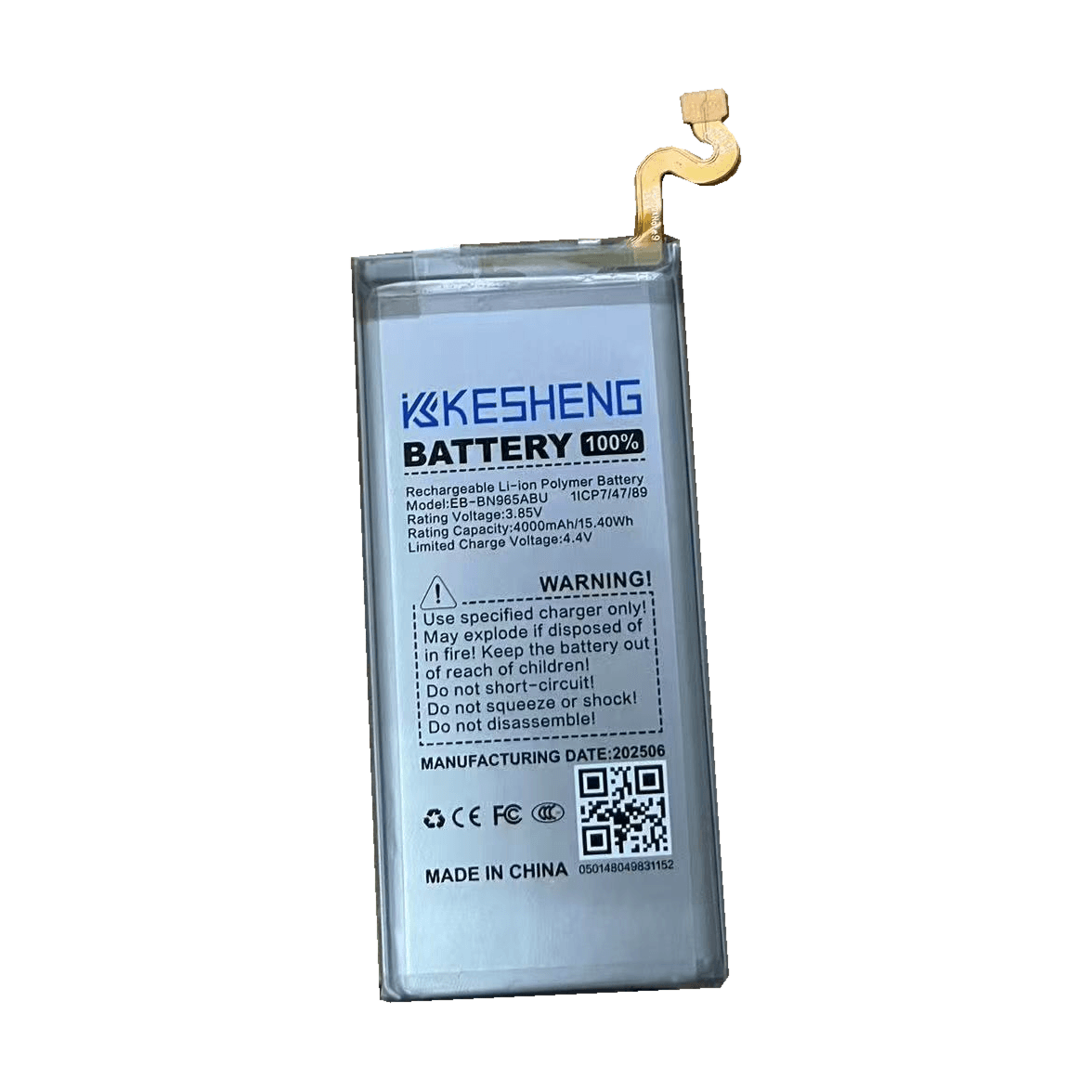 KESHENG EB-BN965ABU replacement battery reference photograph; background cleaned