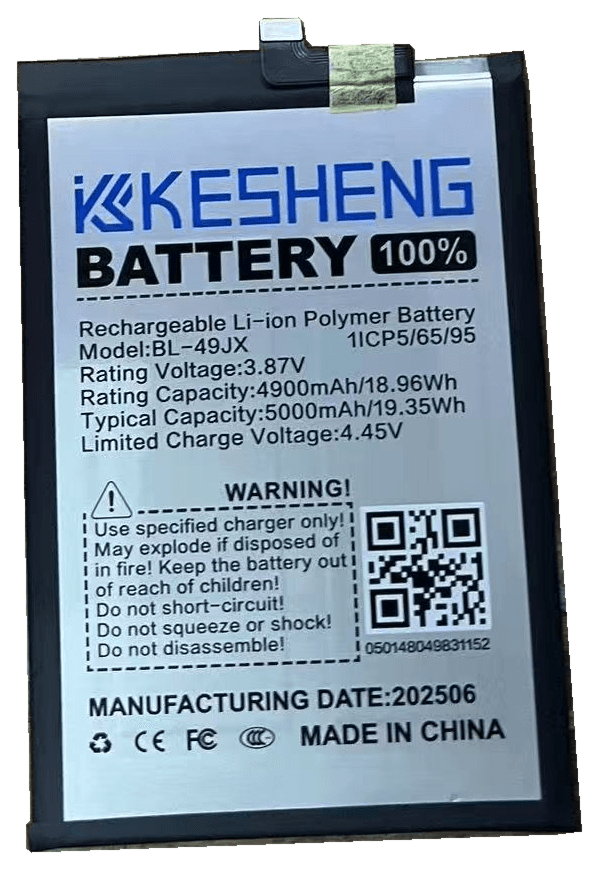 BL-49JX original photograph battery cutout with original label and connector