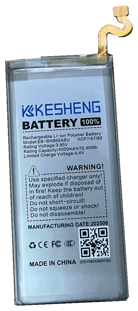 EB-BN965ABU original photograph battery cutout with original label and connector
