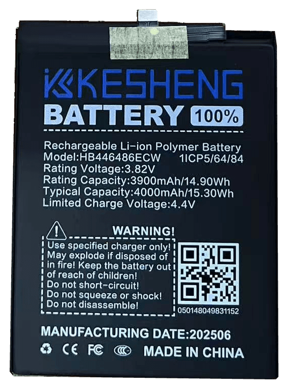HB446486ECW original photograph battery cutout with original label and connector