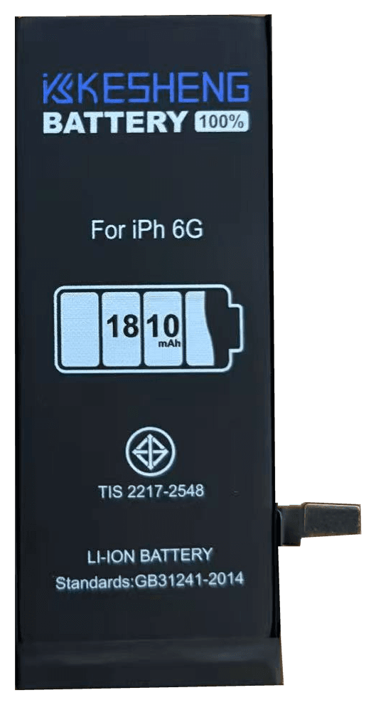 iP6G original photograph battery cutout with original label and connector