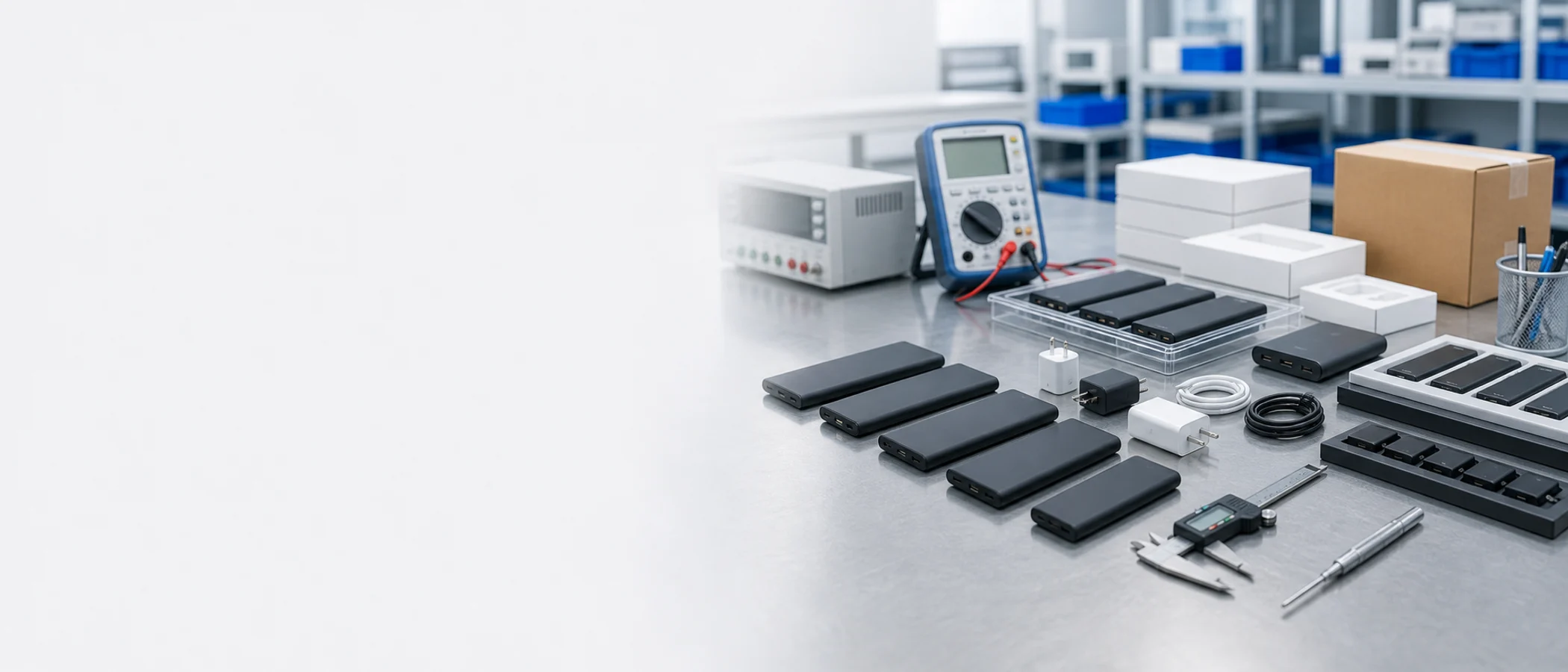 Quality control inspection for mobile phone batteries and power banks