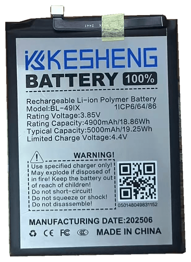 BL-49IX original photograph battery cutout with original label and connector