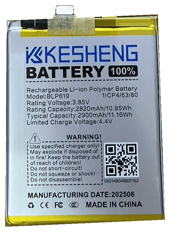 BLP619 original photograph battery cutout with original label and connector