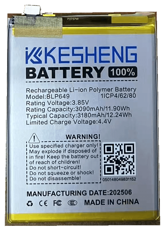 BLP649 original photograph battery cutout with original label and connector