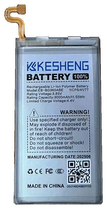EB-BG960ABE original photograph battery cutout with original label and connector